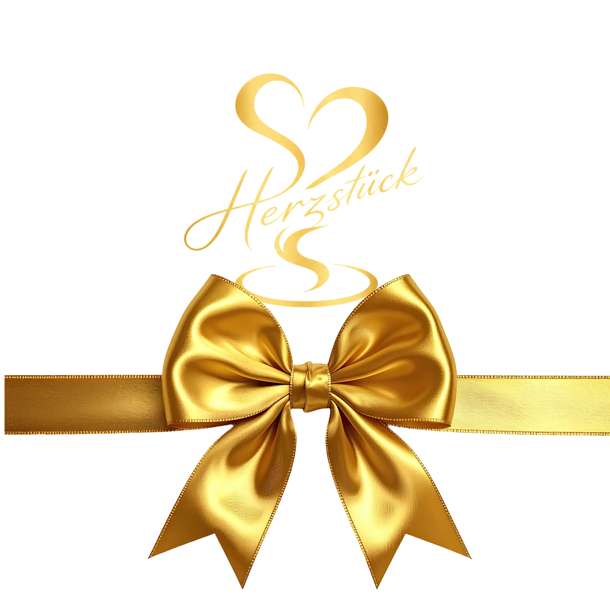 Café Herzstück Logo mit goldener Schleife